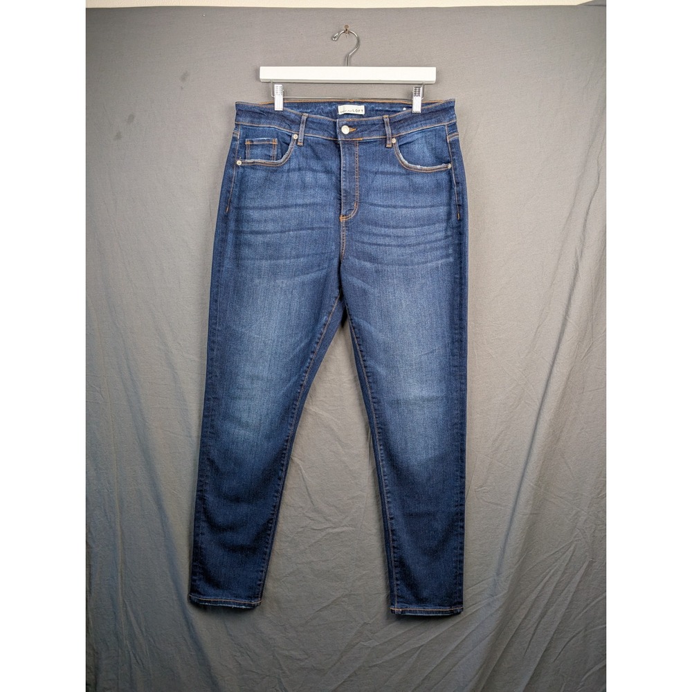 LOFT The Skinny High Rise Jeans‎ Dark Wash Blue Denim 32/14